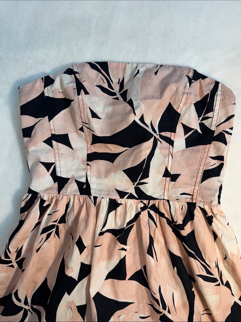 H&M black/ rose floral print cotton dress. S.